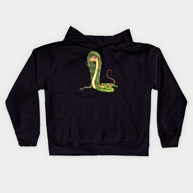 Snake House Mascot Kids Hoodie by FiendishThingyArt